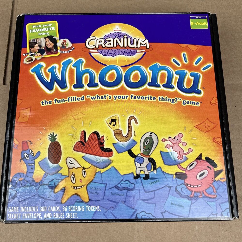 Cranium Whoonu Party Game 100% Complete Retired Family Game